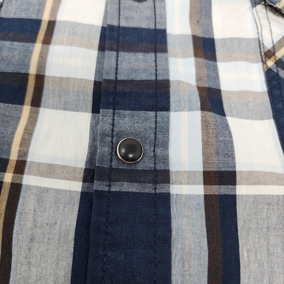 American Rag‎ Snap Button Down Plaid Multi Color Long Sleeve Shirt Size XL - Picture 8 of 15